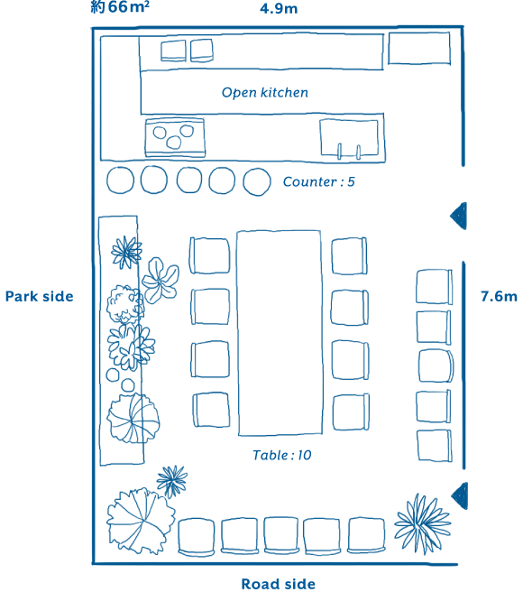 Kitchen and Stock フロア図